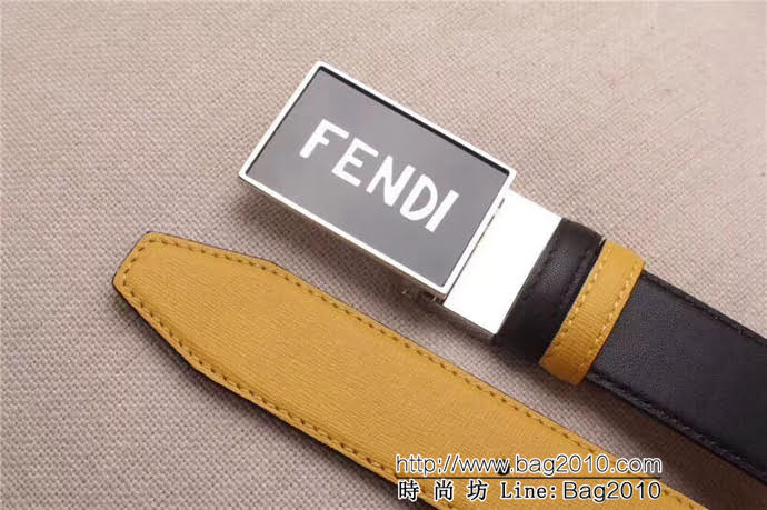 FENDI芬迪 原單正品 小怪獸皮帶 小怪獸琺瑯滴膠旋轉扣 男士皮帶  xfp1210